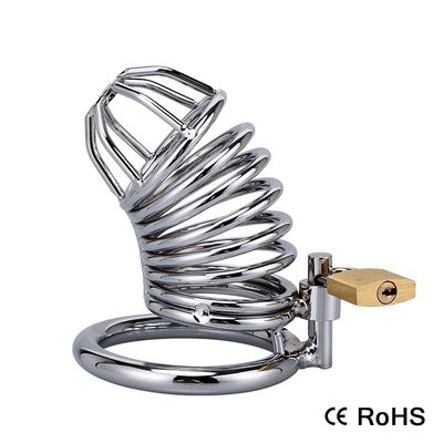 Lockable Small Metal Chastity Cage Vibrator Cock Ring 45mm for Gay