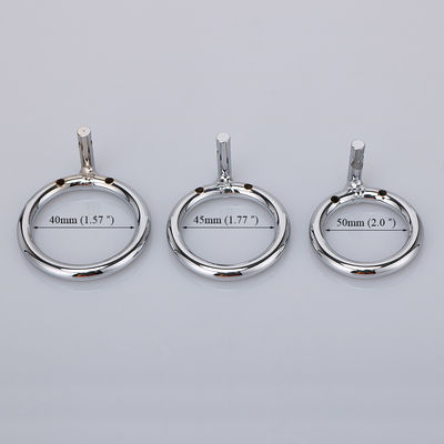 Lockable Small Metal Chastity Cage Vibrator Cock Ring 45mm for Gay
