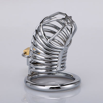 Lockable Small Metal Chastity Cage Vibrator Cock Ring 45mm for Gay